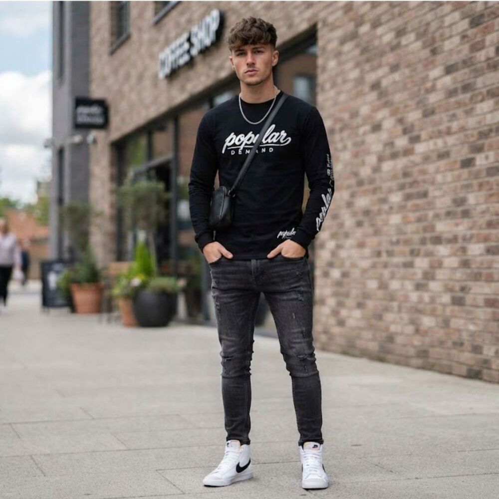 Popular Demand Men's Black long sleeve T-shirt